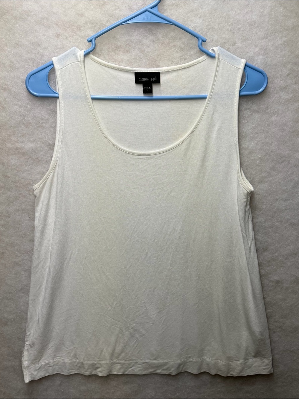 J. Jill Wearever Ivory Knit Tank Top Size S Small Rayon Blend Scoop Neck - Picture 2 of 8